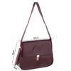 Solid Color Buckle Shoulder Bag Vintage Women's Armpit Bag Portable Retro Underarn Bag  Female