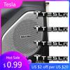 Car Sticker 2025 New Tesla 2/4pcs 3D Metal Aluminum Car Styling Tesla Badge Emblem Audio Sticker Speaker Decorative Decal For Mo