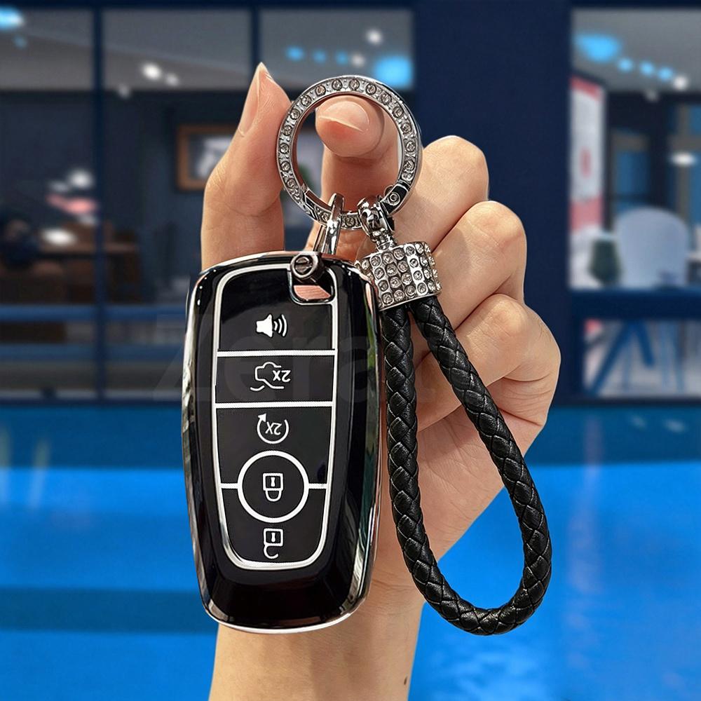 3/4/5 Buttons Soft Tpu Car Key Case Cover Shell Fob For Ford Explorer Mustang Fusion Escape F150 F250 F350 F450 F550 Ford Raptor