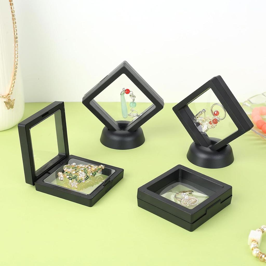 Coin Display Case 3D Floating Frames Jewelry Display Stand Storage Holder Bracelet Necklace Ring Packaging Box Shell Container