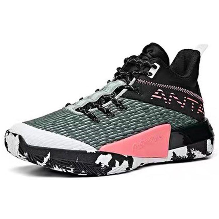 Anta Attack 2 Mid top Basketball Shoes Men's Black Pink 112031107-1