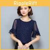 Top Estivi da Donna con Stampa Pois e Maniche a Trombetta, Camicia Casual alla Moda