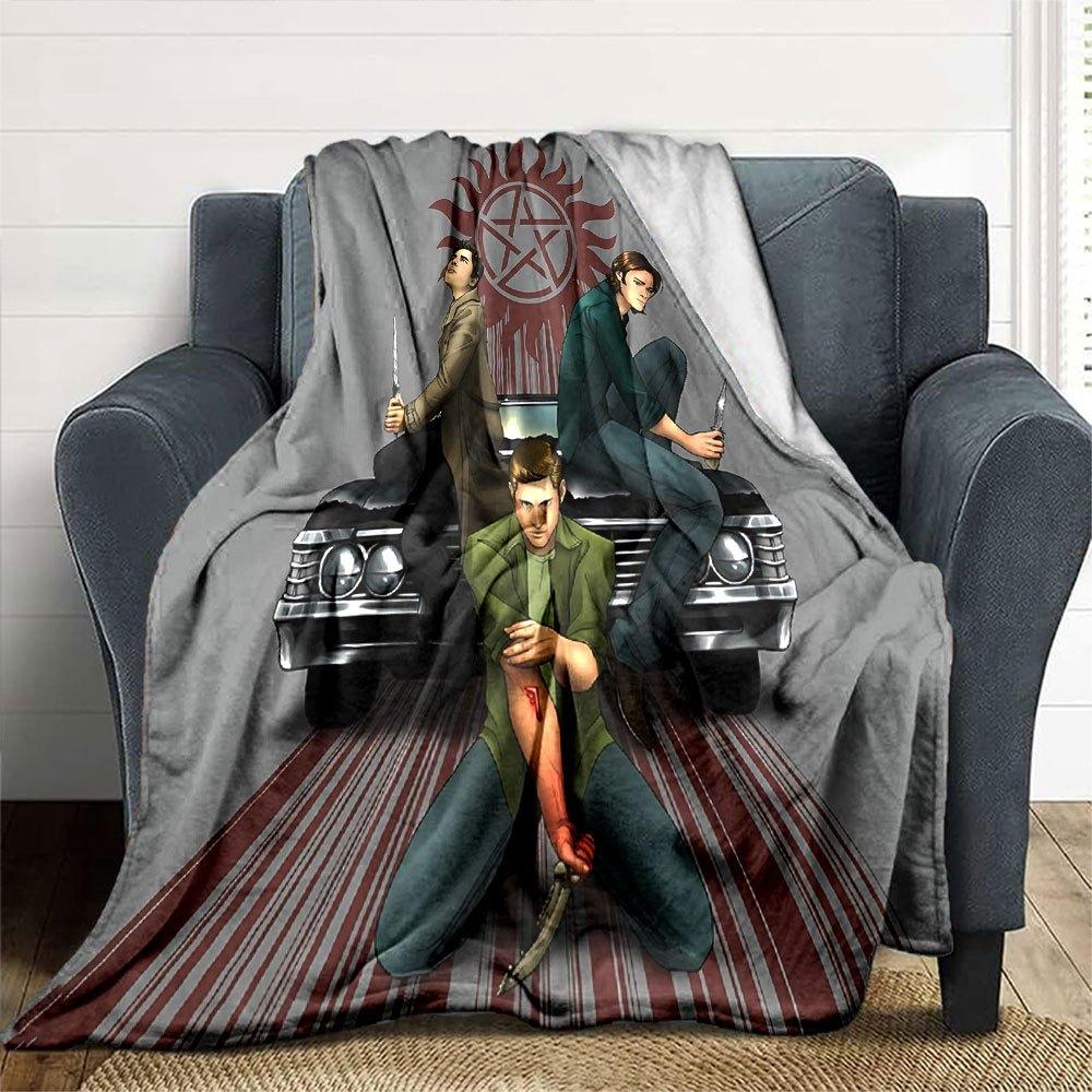 1pc Supernatural 9 Blanket Soft Warm Throw for Home, Office, Travel All Season Cozy Bedding Gift, Office Cozy AccessoryB