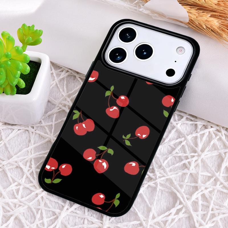 Red Cherry Summer Fruit Shockproof Phone Case for iPhone 17 Air 16e 15 11 12 14 13 Pro Max Cover Coque