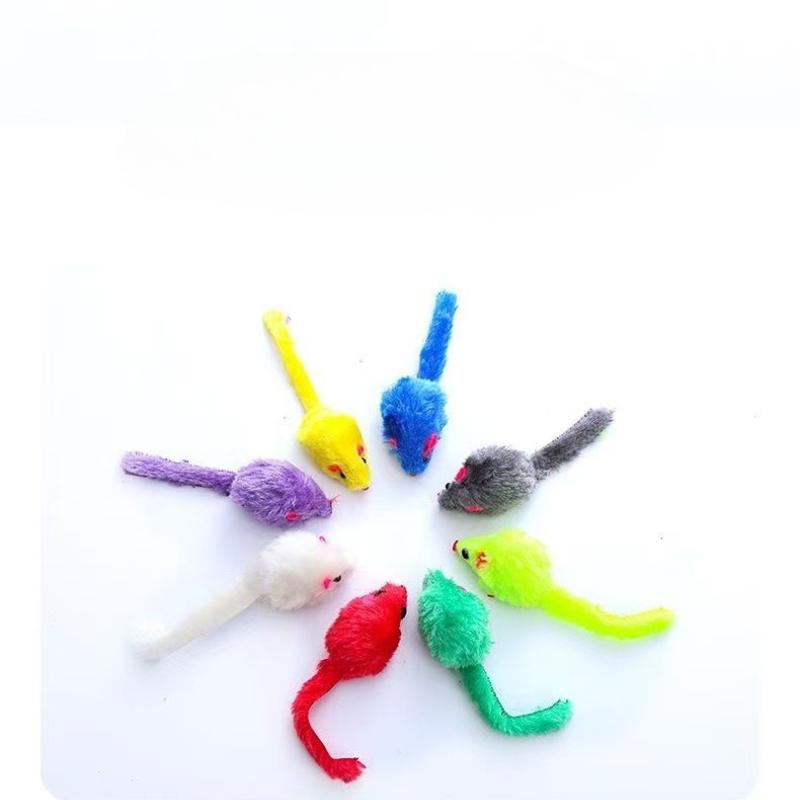 Cat Mouse Toy Squeaky Prefilled Catnip Faux Fur Kitten Mice Toy Interactive Bite Training Cat Game Catnip Toy Cat Supplies