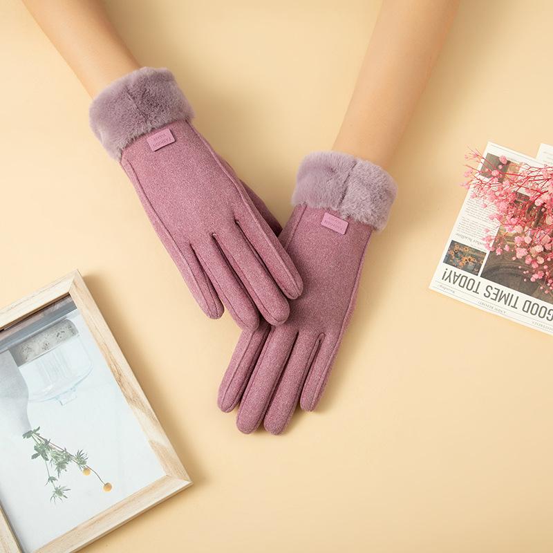 

Ladies Windproof and Warm Korean Version Cold Proof for Driving Cycling Electric Bikes Sports Thin Fleece Touch Screen one size fits all