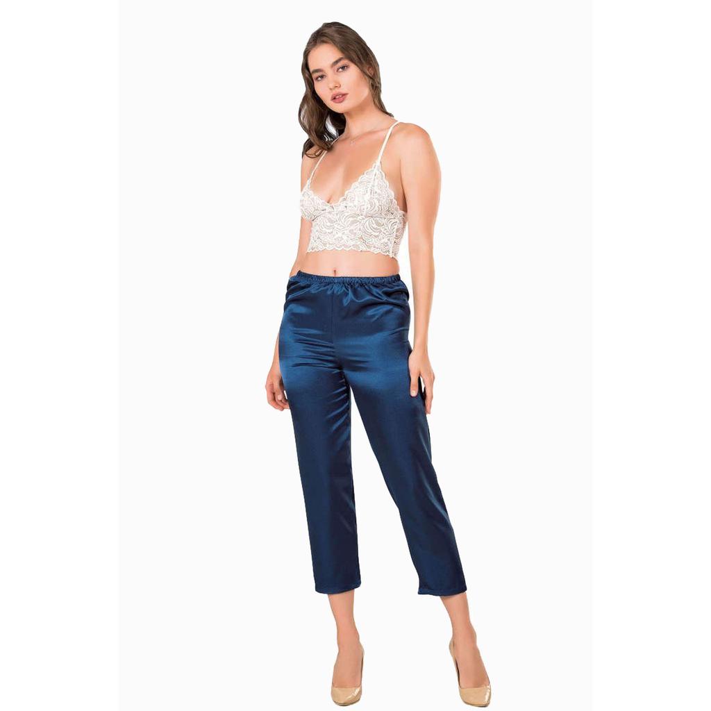 Dame tau stropp Bralette sateng bukser Pysjamas sett topp og bunn nattkjole