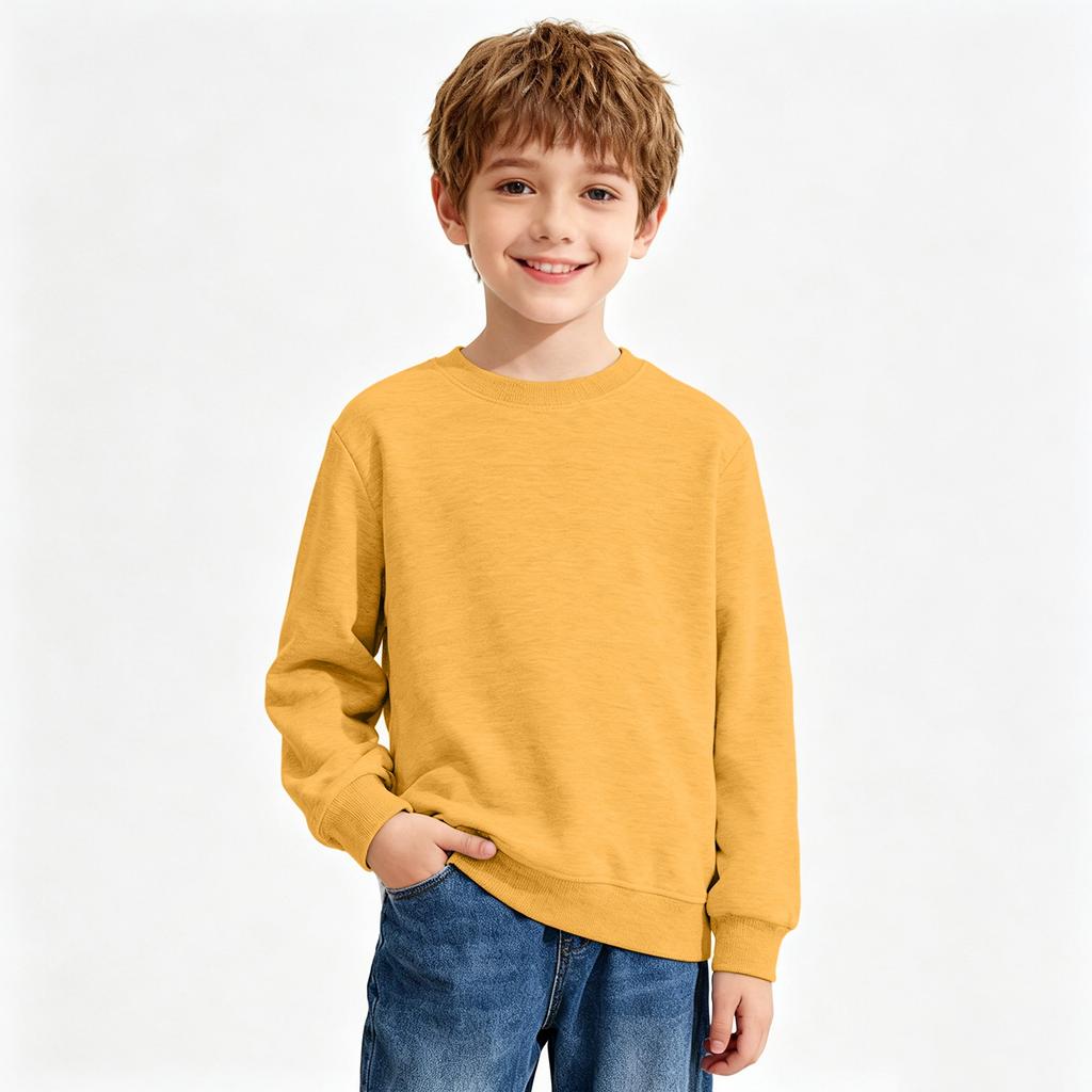 Unisex Kids Long Sleeve Color Sweatshirt Casual Comfortable Pullover for Boys and Girls