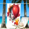 Pennywise Print Beach Towel Design, Soft, Lightweight. for Home Bathroom, Spa, Pool, Yoga, Surfing, Camping, Gift for Family, Friend