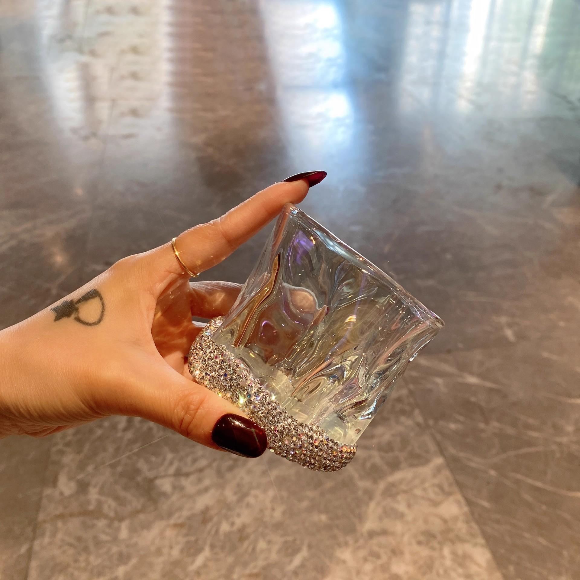 

Sparkling Rhinestone Whiskey Glass Originality Cocktail Glass Bar Beer Cup Wine Cup Coffee Mug Drink Hot Water Bottle 101-200ml
