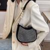 IELGY Chain Bright Diamond Female Bag Fashion Trend One-Shoulder Underarm Bag Casual Simple Diagonal Portable Female Bag