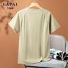 FAPAI Men's Linen Lyocell Blend Crew Neck T-Shirt