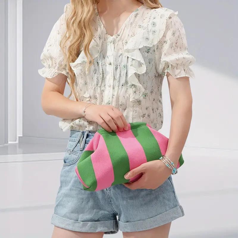 Flyweave Bag Flyweave Striped Bag Clutch Handbag Handbag Beach Bag For Everyday Travel Beach