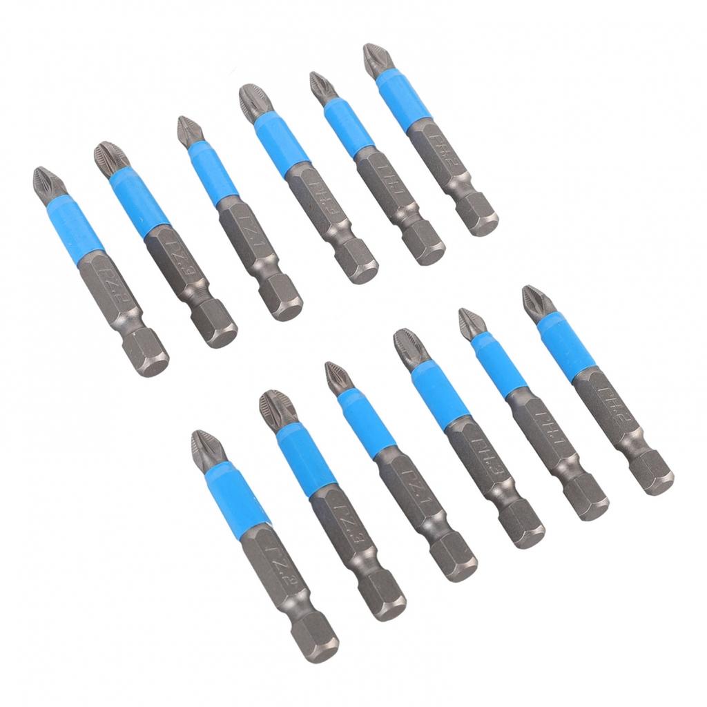 Nutdrivers Screwdriver Bit PH1 PH2 PH3 PZ1 PZ2 PZ3 1/4inch 12Pcs 50mm