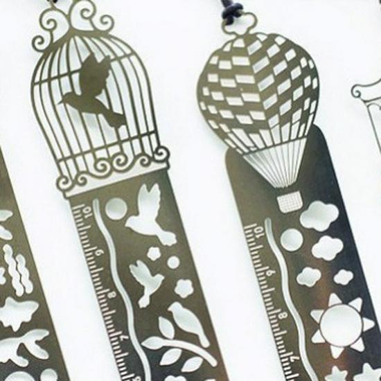 Stainless Steel Hollow Bookmark & Ruler Combo