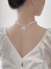 Ice crystal flower pearl necklace women's 2025 new temperament collarbone chain light luxury niche high-end pull-out neck chain