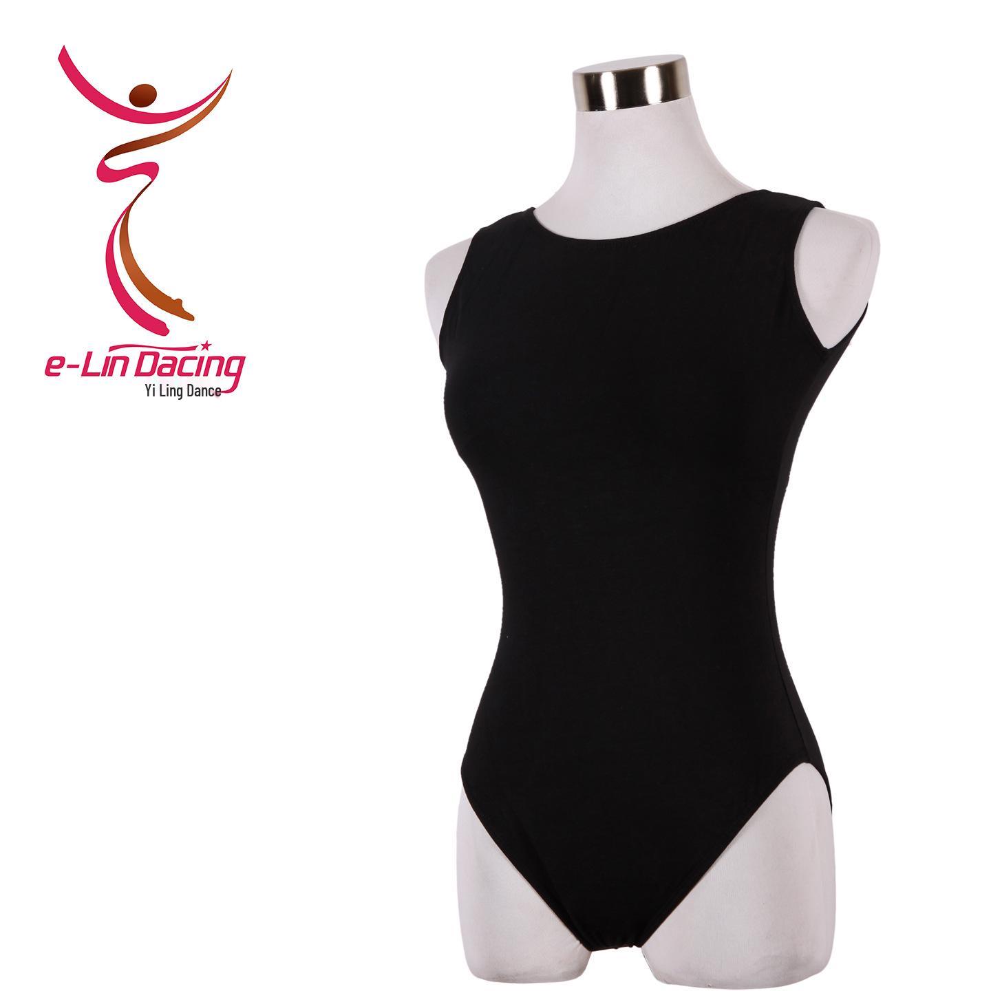 

Взрослый женский балетный хлопковый купальник: Гимнастический и танцевальный костюм с открытой спиной Triple XL чёрный