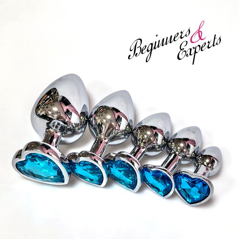 Stainless Steel Anal Plug Heart Shape 5 Sizes Crystal Anal Plug Removable Butt Plug Stimulator Anal Sex Toys Prostate Massager
