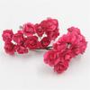 12 Pcs Mini Artificial Rose Flower Bouquet 12 Heads Paper Rose Flowers with Stems for Scrapbooking Wedding DIY Crafts