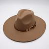 .Cm top hat foreign style jazz hat retro felt hat temperament British style belt buckle woolen hat