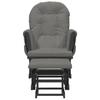 Rocking Armchair with Footstool Gliding Dark Grey Fabric