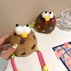Cartoon Plush Chocolate Wind Mobile Phone Back Clip Crossbody Rope Anti-Drop Big Eyes Cute Women'S Strap Hanging Neck