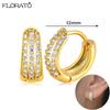 925 Silver Needle 11/13mm Small Hoop Earrings for Women Circle Piercing Huggie Earrings Multicolor Zircon Earrings Party Jewelry