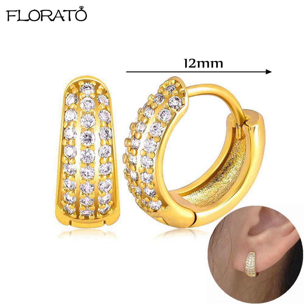 925 Silver Needle 11/13mm Small Hoop Earrings for Women Circle Piercing Huggie Earrings Multicolor Zircon Earrings Party Jewelry