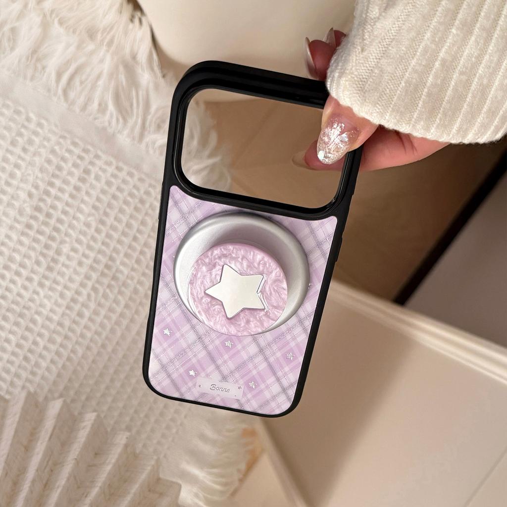 Purple star apple 17promax mobile phone case iphone16 fritillary magnetic suction bracket 15 for 14 gilt sweet cool