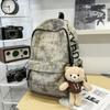 Schoolbag: Forest-style INS new high-look, fresh and sweet printed backpack, lightweight large-capacity backpack for middle and high school students