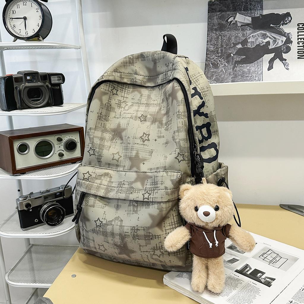 Schoolbag: Forest-style INS new high-look, fresh and sweet printed backpack, lightweight large-capacity backpack for middle and high school students