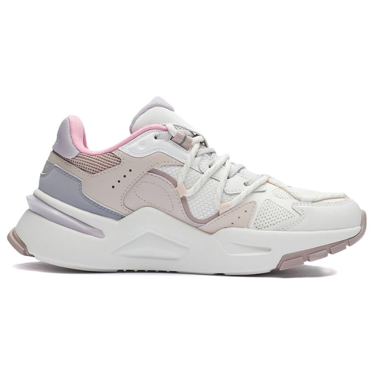 Li Ning Reverse Fantasy Leather, Textile Low top Sports Casual Shoes Women's Pink White AGLR184-2