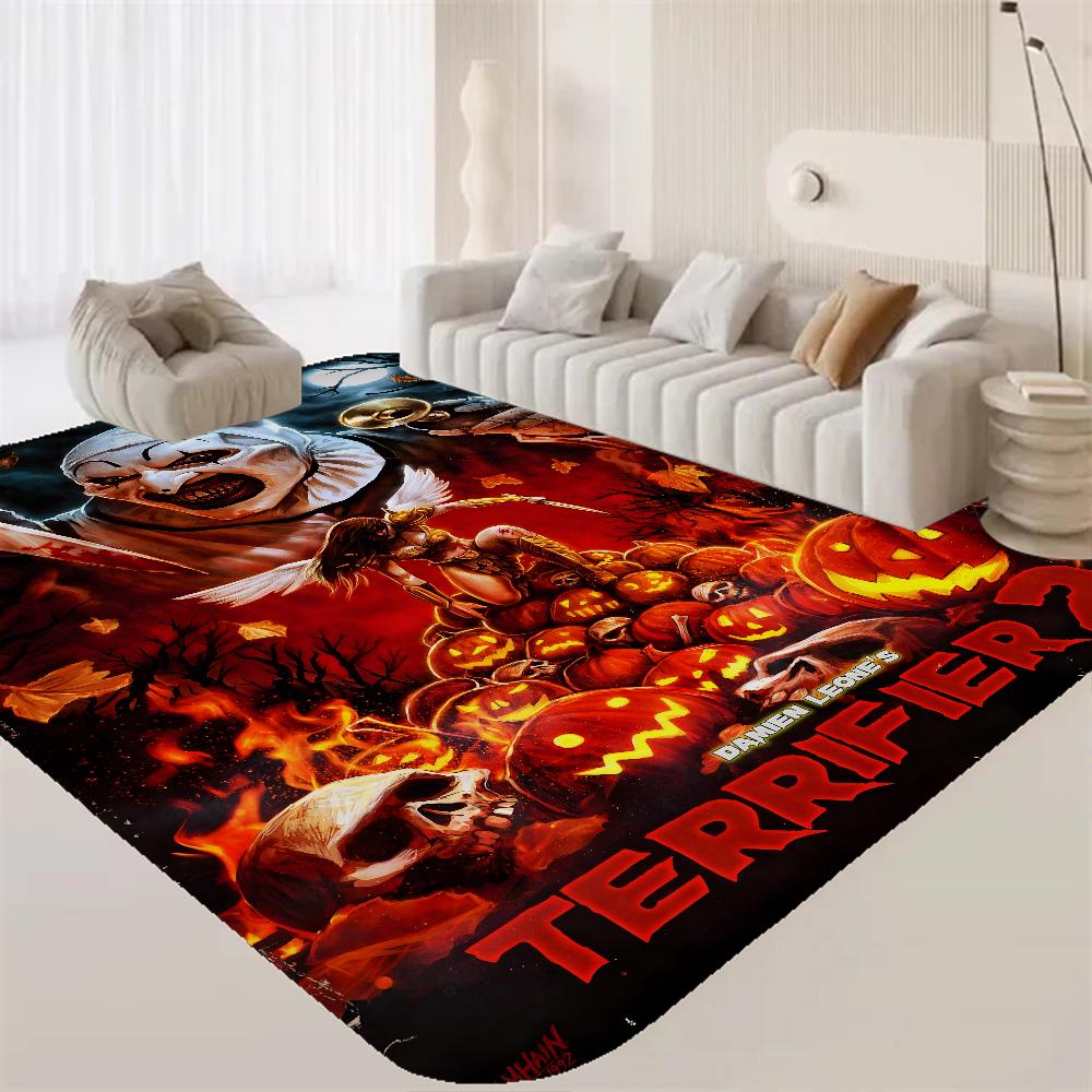 T-Terrifier 3 Skräck Clown Film Badmat Barnrum Sovrumsdekoration Balkong Halkfri Dörrmatta Vardagsrum Alfombra