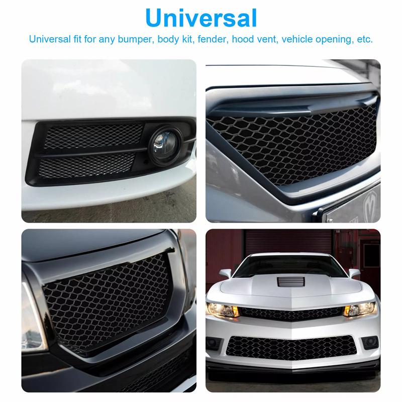 100Cmx33Cm Aluminum Alloy Grille Mesh Roll Automotive Grille Insert Bumper Rhombic Hole Black Car Grill Mesh Sheet