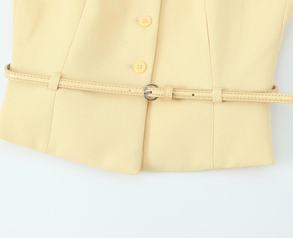 Trendy European & American Women's French Fashion Belted Vest Top