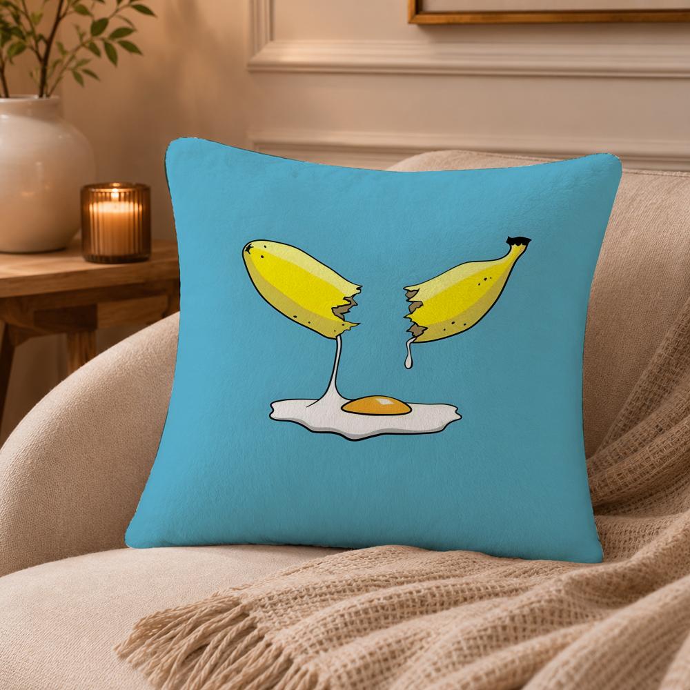 banana Cushion Cover Anti-dustmite Pillowcase Invisible zipper silky short plush Sofa cushion cover