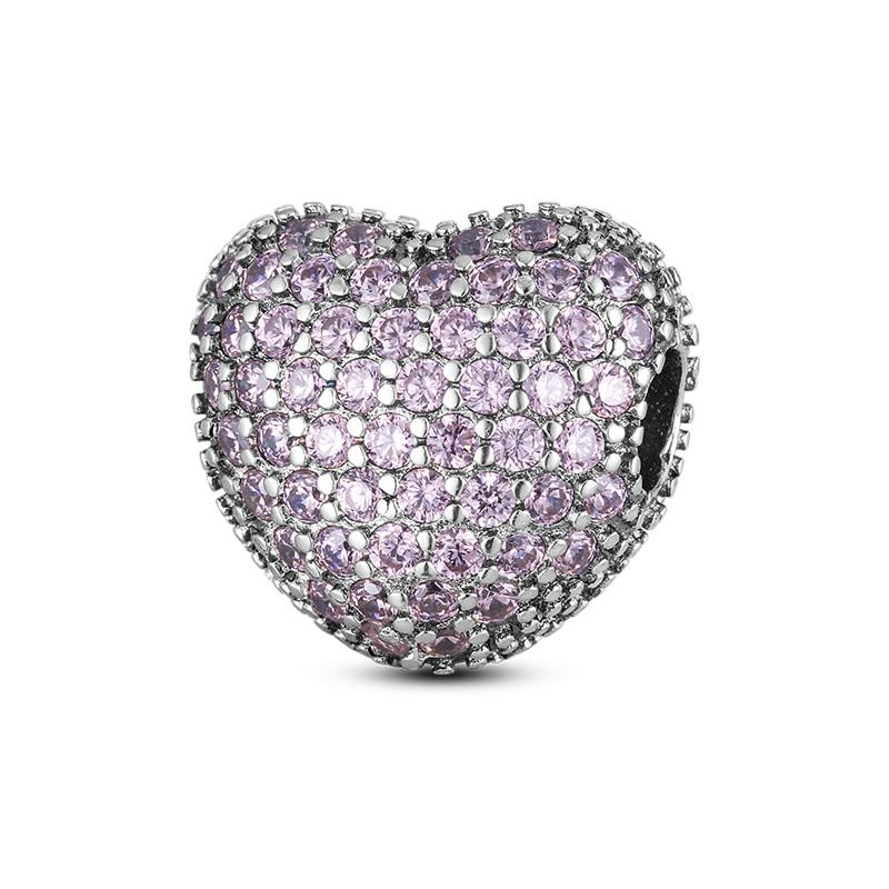 Pink Series Copper Infinity Love Mum Heart To Heart Dangle Beads Original Accessories Charm Bracelets Women Jewelry