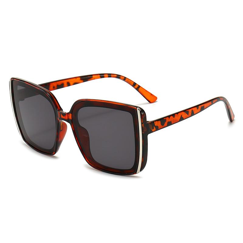 Square Sunglasses Sunglasses Women'S Large Frame Glasses Sunshade Plain Style