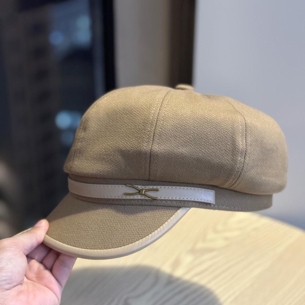 Nowy brytyjski styl retro jesienno-zimowy zagęszczony wełniany ośmiokątny kapelusz damski spersonalizowany beret modny kaszkiet kapelusz malarza