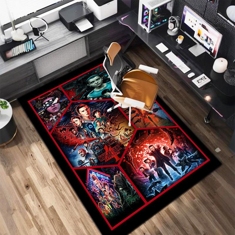 Halloween Horror Horror Theme Stranger Things Carpet Home Living Room Decoration Table and Chairs Anti Slip Door Mat Outdoor Picnic Mat Carpet A7