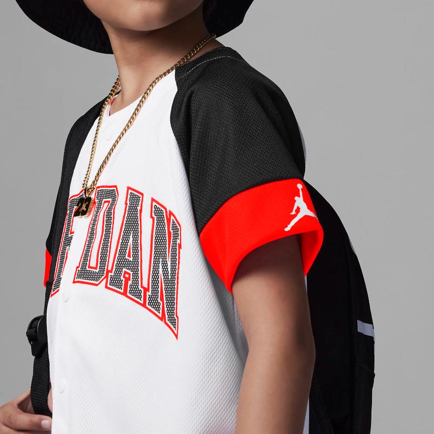 Jordan Loose Logo Breathable Mesh Short Sleeve T-Shirt Kids Tops White FQ0839-100