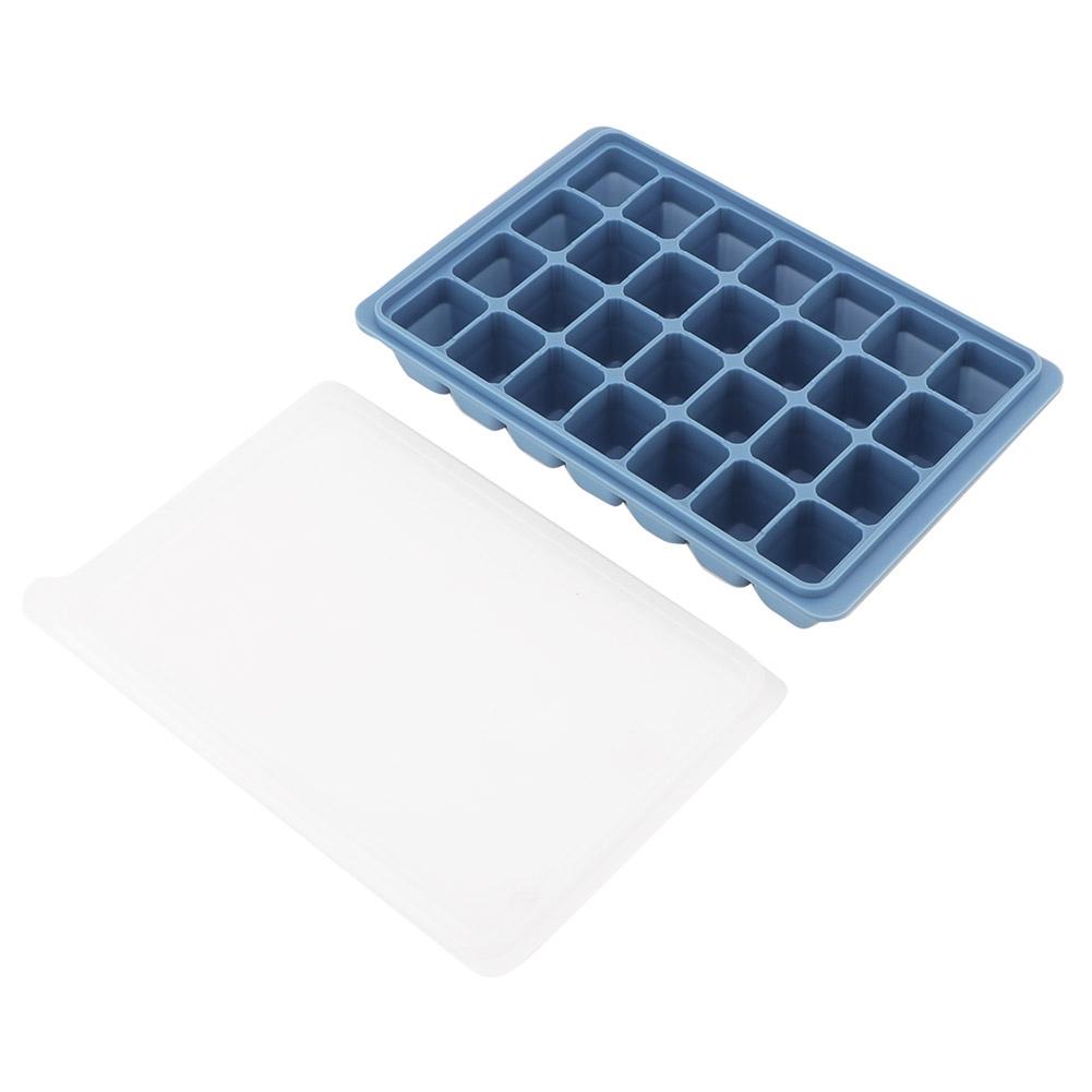 

28Grids DIY Silicone Ice Tray Freeze Pudding Mold Chocolate Mould Baking with Lid Blue