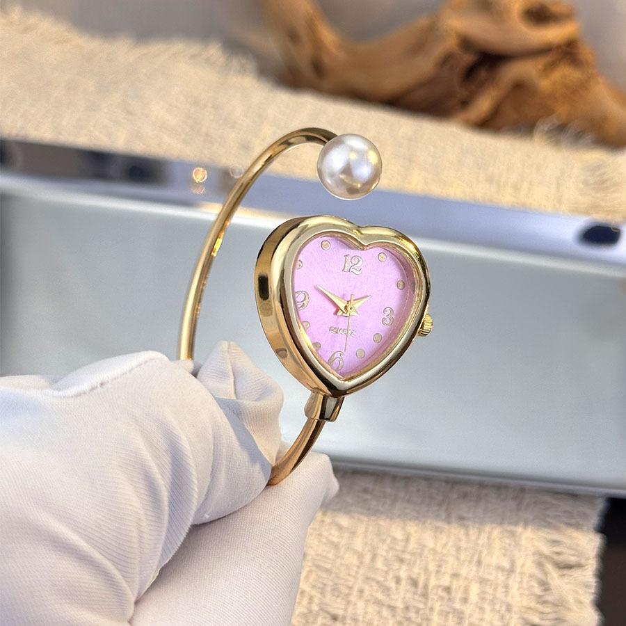 Lazy Super Convenient Bracelet Pearl French Romantic Watch Three-dimensional Glass Sparkling Diamond Jewelry Watch