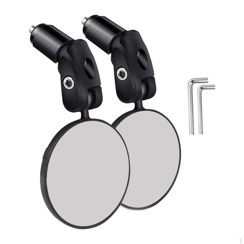 2x Bike Handlebar Mirror Bicycle Rear View Mirrors 360° Adjustable Safety Wide Angle Reflector for