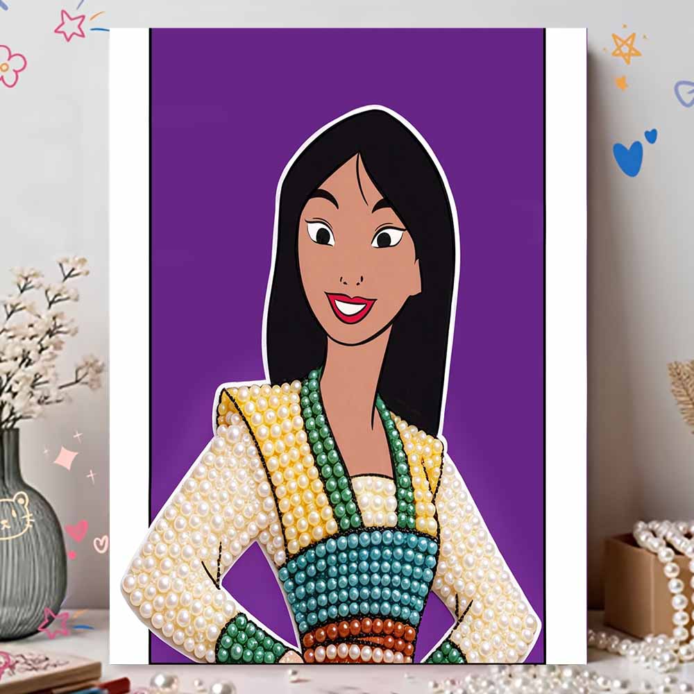 Disney Pearl Painting Anime Mulan Art Kit Adult Beginner Home Wall Decor Special Shape