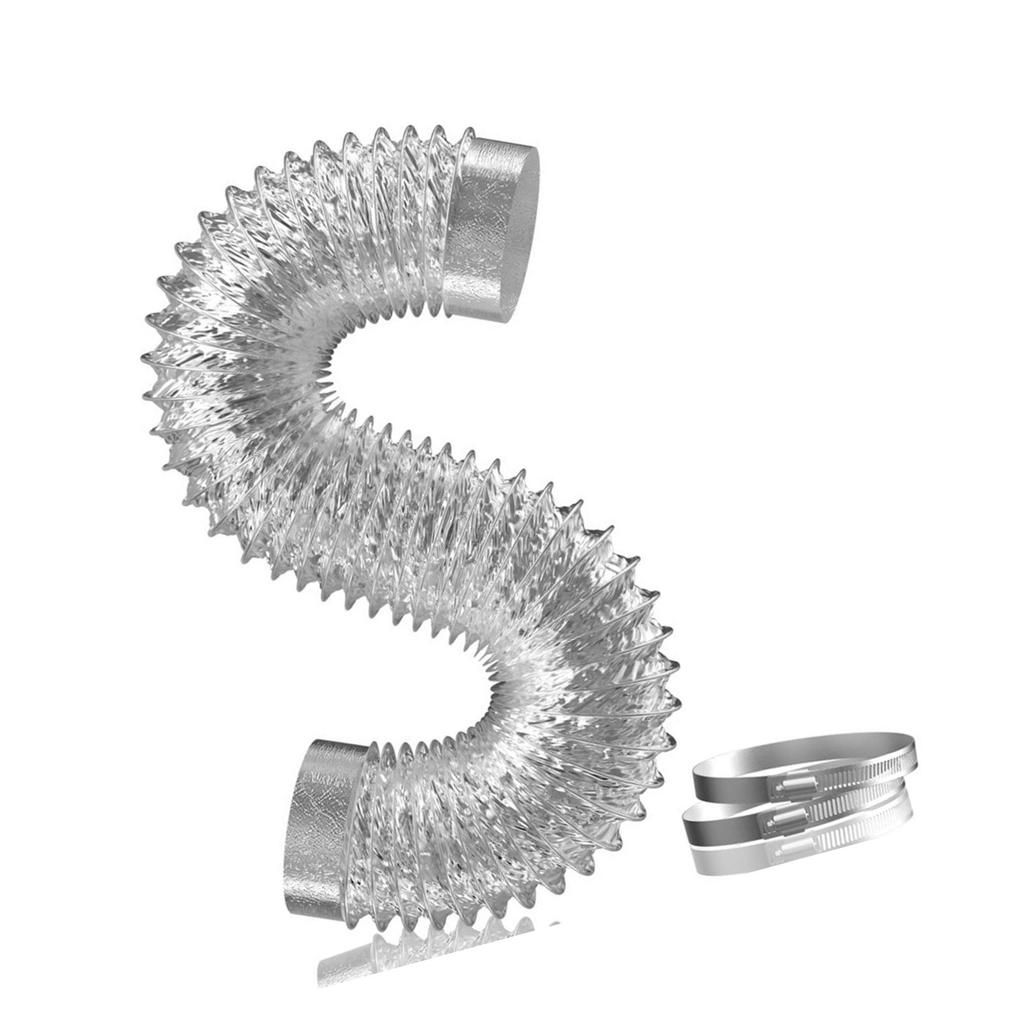 Tubo di Scarico in PVC 2,5m Tubo in Alluminio Tubo di Ventilazione Tubo Flessibile in Alluminio per Tubo Estrattore Asciugatrice Ventola