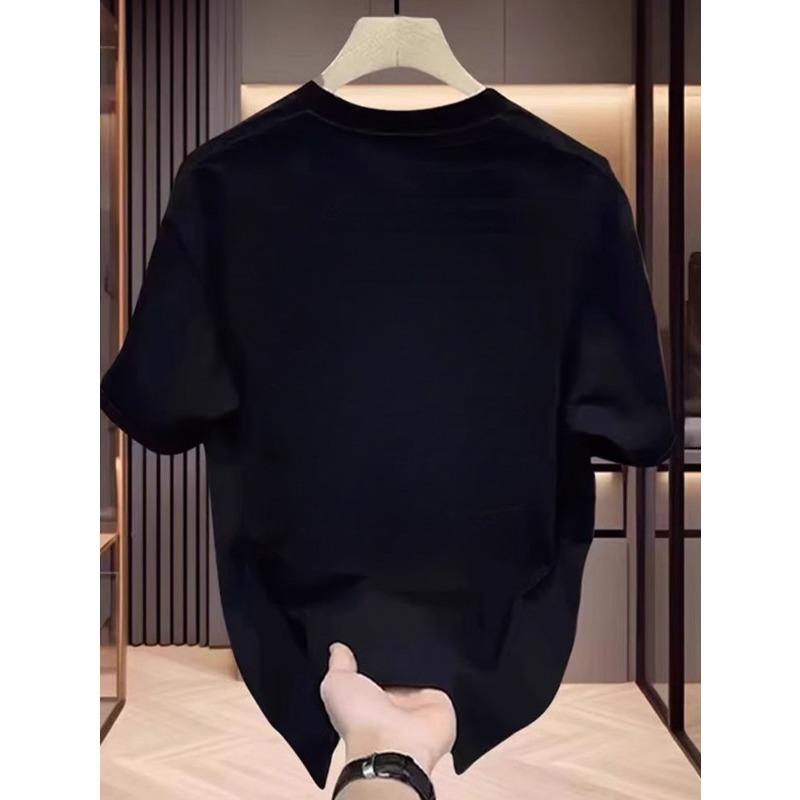 European Sizes Summer Butterfly Pattern Solid-color T-shirt for Men - Simple Design - T-shirt Top