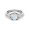 925 Sterling Silver 1.66 Ct Oval Cut Moonstone Engagement Women Ring