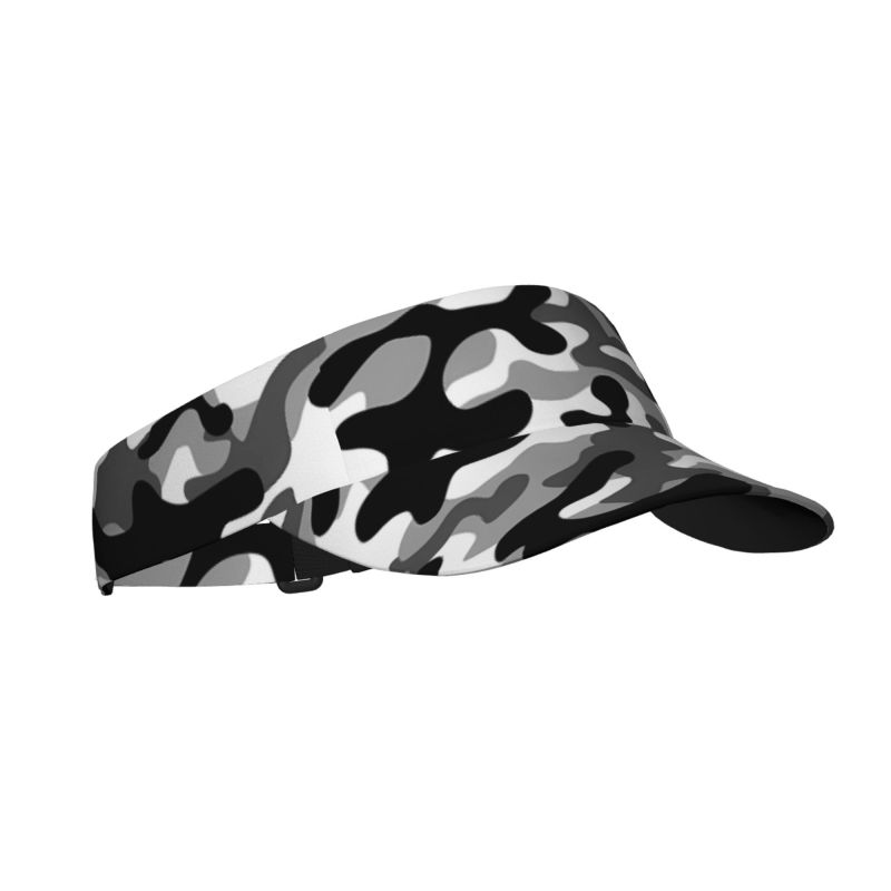 

Black Camo Structured Brim Sun Visor Hat Unisex Adjustable Lightweight Sun Protection Hats for Sports Golf Tennis Camping Hiking