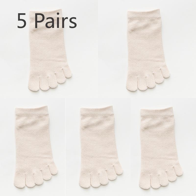 

5 пар женских летних тонких прекрасных дезодорирующих впитывающих пот дышащих носков с пятью пальцами 5 Pairs телесный